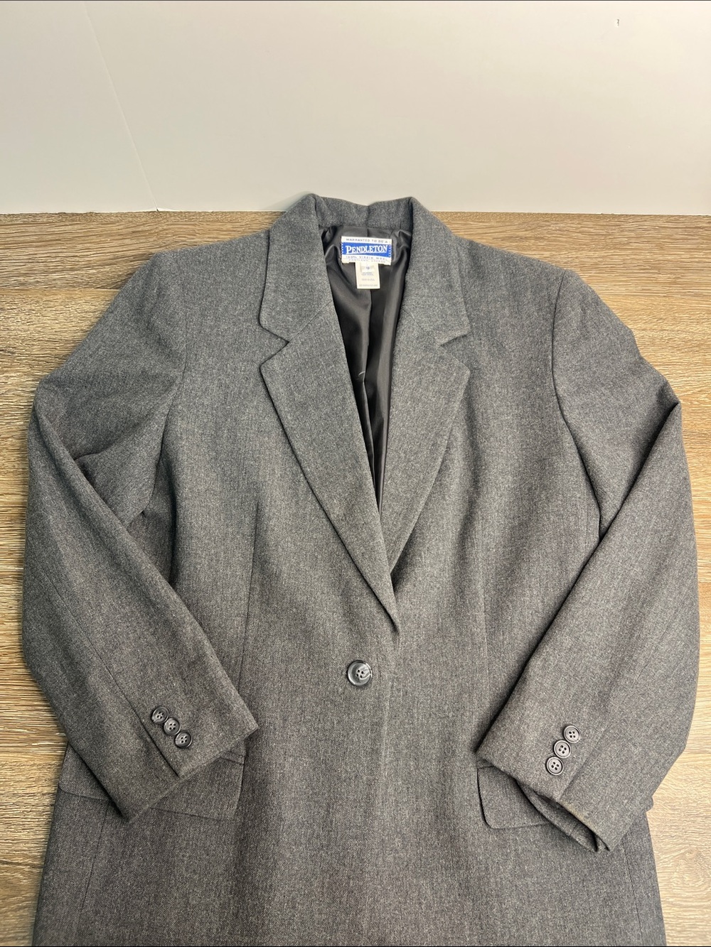 Vintage Pendleton 100% Virgin Wool Blazer Women’s Size 10 Gray USA Made